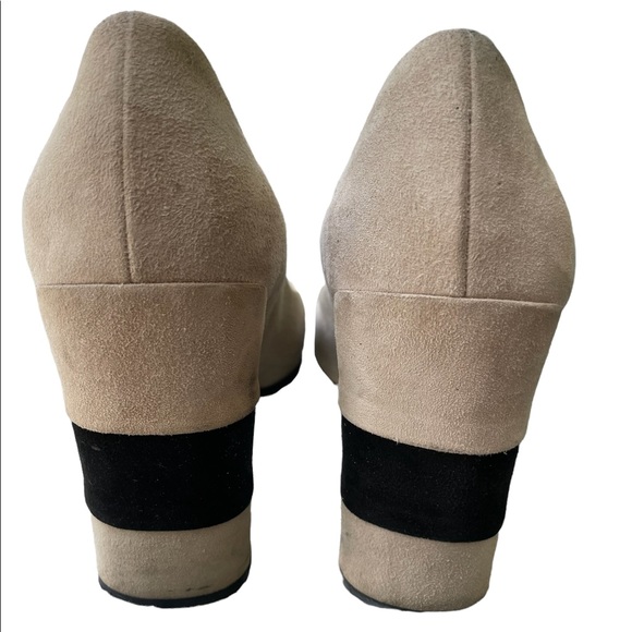 Prada Two Tone Buff and Black Suede Shoes - Picture 8 of 11